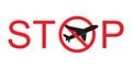 No Airplane sign. Plane symbol. Travel icon Royalty Free Stock Photo