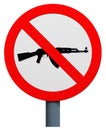 No AK-47 sign Royalty Free Stock Photo