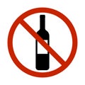 No alcohol allowed drinking prohibited sign vector