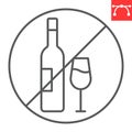 No alcohol line icon