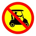 No golfcart driving area access sign vector illustration