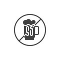 No alcohol prohibition sign vector icon