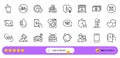 No alcohol, Qr code and Click hand line icons for web app. Pictogram icon. Line icons. Vector