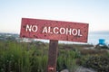 No Alcohol Sign at the beach
