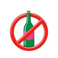 No alcohol sign. Forbidden drink symbol