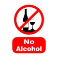 No alcohol, sign or symbol . Vector design isolated on white background. Restriction sign collection