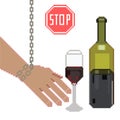 No Alcohol sign vector. Prohibiting alcohol beverages. Pixel Art Illustration
