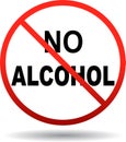 No alcohol sign on white