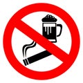 No alcohol and smoking sign