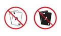 No Allowed Playing Black Jack and Royal Poker Sign. Prohibited Game Card Deck Line and Silhouette Icon Set. Ban Play Royalty Free Stock Photo