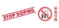 No Ampoules Mosaic and Scratched Stop Doping Stamp with Lines