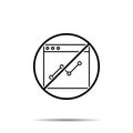 No analytic, design icon. Simple thin line, outline vector of web design development ban, prohibition, embargo, forbiddance icons Royalty Free Stock Photo