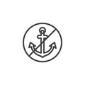 No anchor line icon