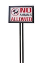 No animal allowed sign