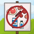 No Animal Products Sign. Vector Royalty Free Stock Photo