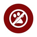 No Animal, prohibited sign icon in badge style. One of Decline collection icon can be used for UI, UX