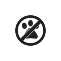 No Animal, prohibited sign icon