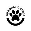 No animal testing vector round sign.