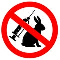 No animal testing vector sign Royalty Free Stock Photo