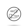 No arm, house, key icon. Simple thin line, outline vector of real estate ban, prohibition, embargo, interdict, forbiddance icons Royalty Free Stock Photo