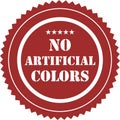 No artificial colors sign or logo. No artificial colors and dyes label or symbol.