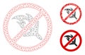 No Aviation Accidents Vector Mesh Network Model and Triangle Mosaic Icon