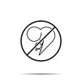 No baby, mather icon. Simple thin line, outline vector of 8 march ban, prohibition, embargo, interdict, forbiddance icons for ui