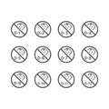 No baby prohibition vector icon set