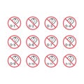No baby prohibition vector icon set