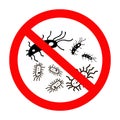 No bacteria and microbe sign