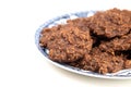 No Bake Chocolate Peanut Butter and Oat Cookies on White Background