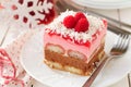 No Bake Chocolate, Raspberry and Savoiardi Layer Cake Royalty Free Stock Photo