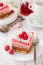 No Bake Chocolate, Raspberry and Savoiardi Layer Cake