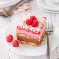 No Bake Chocolate, Raspberry and Savoiardi Layer Cake