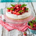 No Bake Strawberry Cheesecake Royalty Free Stock Photo