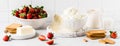 No Bake Strawberry Cheesecake Ingredients Royalty Free Stock Photo