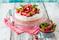 No Bake Strawberry Cheesecake Royalty Free Stock Photo