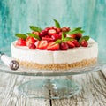 No Bake Strawberry Cheesecake Royalty Free Stock Photo