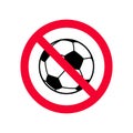No ball games red prohibition sign. Royalty Free Stock Photo