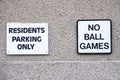 No ball games sign at residential council houses and flats Royalty Free Stock Photo