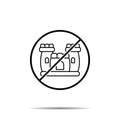 No Balloon castle icon. Simple thin line, outline vector of amusement ban, prohibition, embargo, interdict, forbiddance icons for