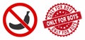 No Banana Icon with Distress Only for Boys Stamp