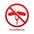 No barbecue sign isolated on white background