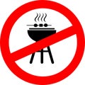 no barbeque symbol illustration vector