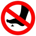 No bare foot sign
