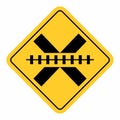 No Barrier Railway cross traffic sign Royalty Free Stock Photo
