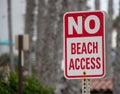 No Beach Access Sign Royalty Free Stock Photo