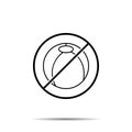 No beach ball icon. Simple thin line, outline vector of summer ban, prohibition, forbiddance icons for ui and ux, website or