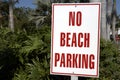 No beach parking sign Royalty Free Stock Photo