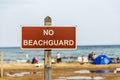 No Beachguard sign